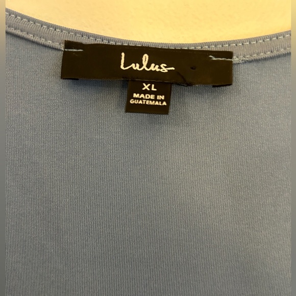 Lulus XL Blue/grey Wrap Front Shirt - Picture 2 of 3